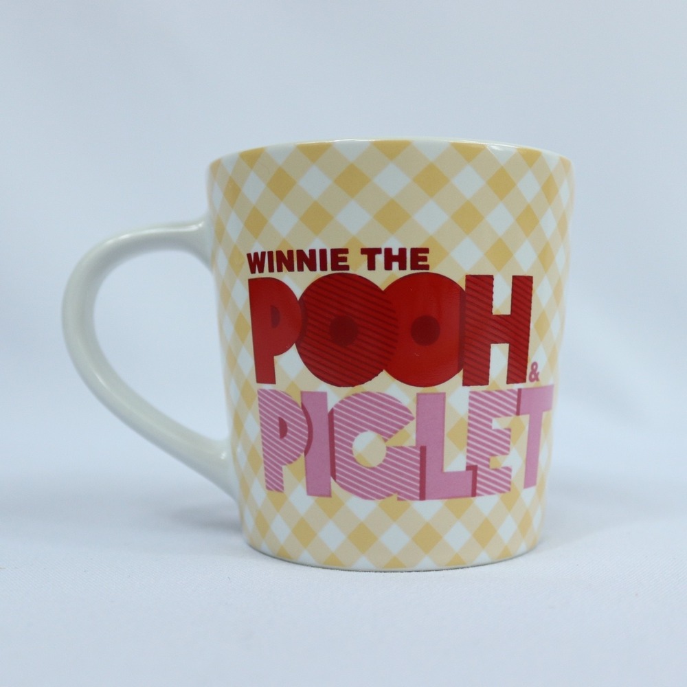 Disney Store Winnie the Pooh & Piglet Checkered Coffee Tea Mug Cup 2018‎ 8oz New
